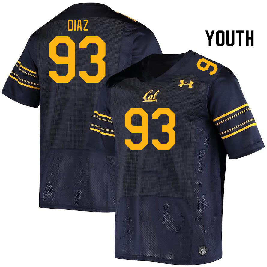 Youth #93 Elijah Diaz California Golden Bears College Football Jerseys Stitched Sale-Navy